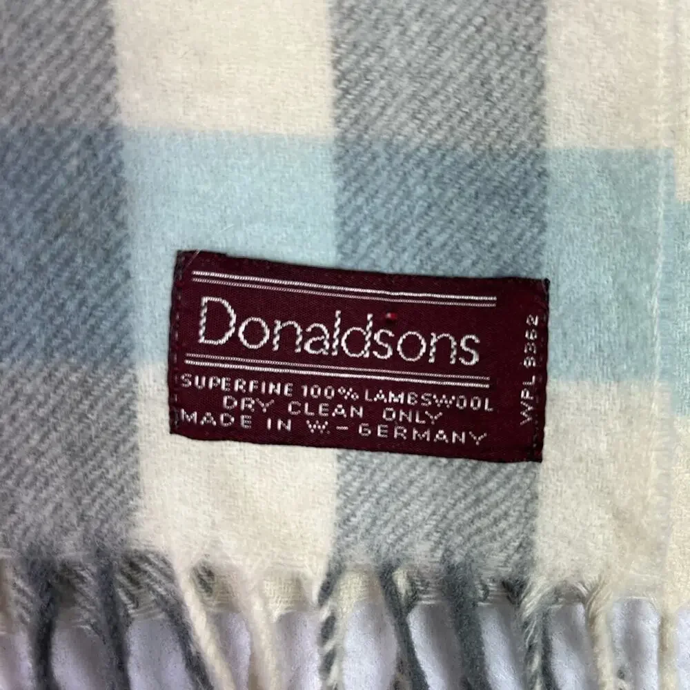 Donaldson's Scarf Men's Unisex Checkered 100% Lambswool Made in Germania